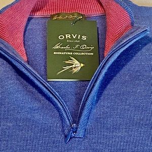 Orvis Women’s 3/4 Zip Merino Wool Pullover Sweater. Blue Size Small. NWT.